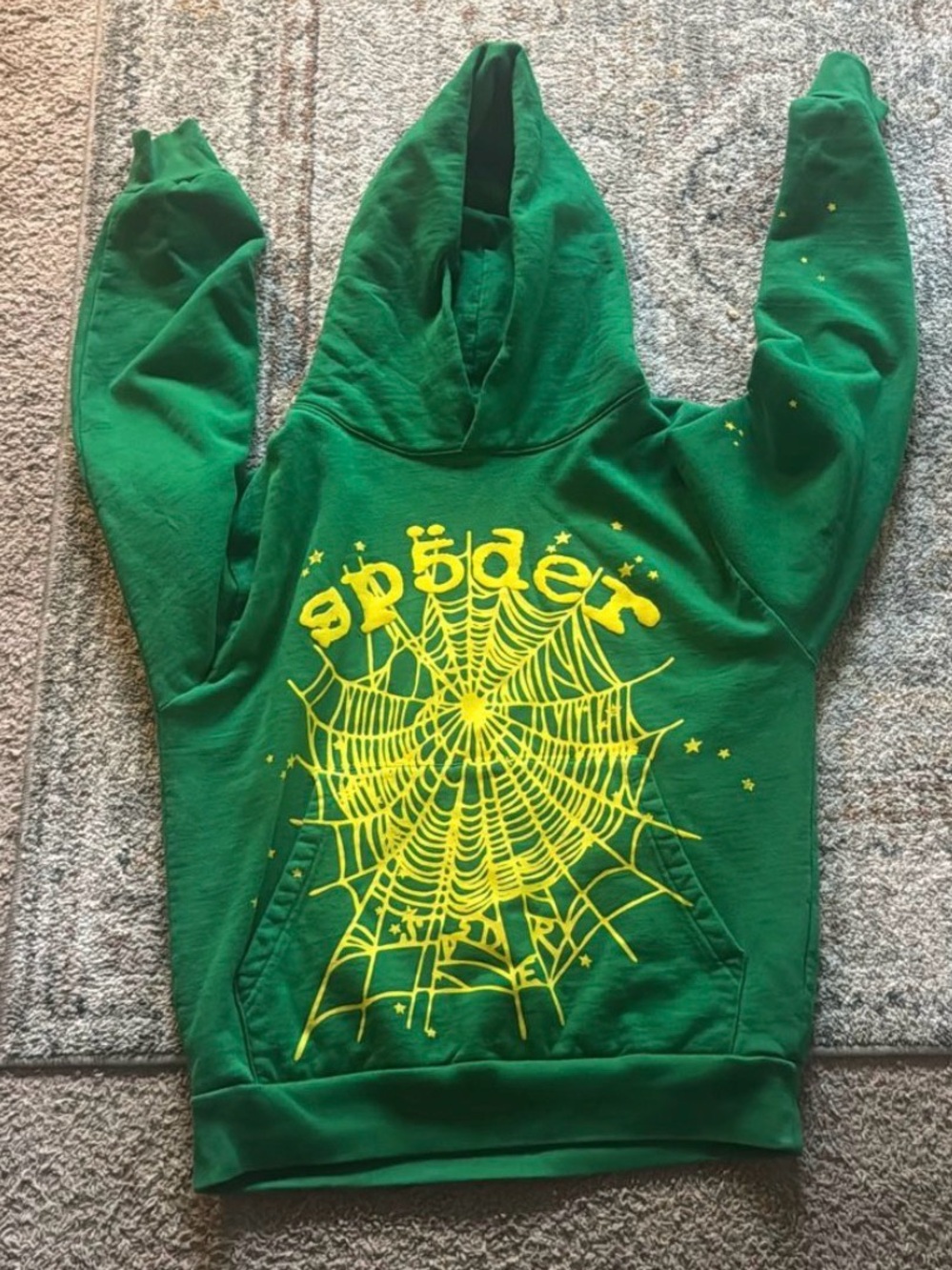 Green Spider Graphic Hooded Sweater